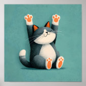 Berufsschläfer Lustige schlafende Katze Poster (Vorne)