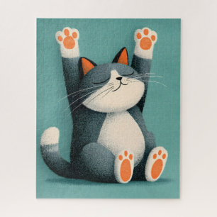 Berufsschläfer Lustige schlafende Katze Puzzle