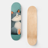Berufsschläfer Lustige schlafende Katze Skateboard (Vorderseite)