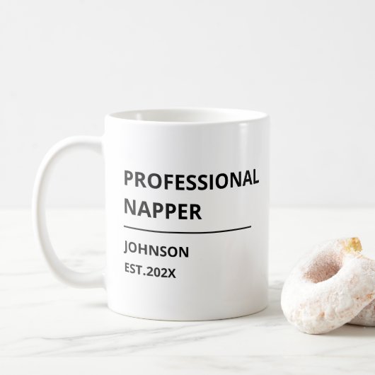 Berufsschläfer Lustiger Ruhestand Kaffeetasse (Mit Donut)
