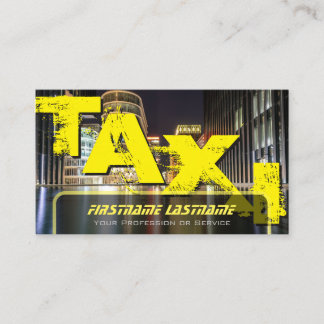 Berufstaxi Fahrer Taxifahrer gelbes Taxi Visitenkarte