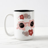 BerufstherapeutIn Fun Floral Sonnenbrille Zweifarbige Tasse (Links)