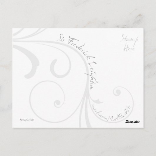 Berufung - Lord Frederick Leighton Postkarte (Rückseite)