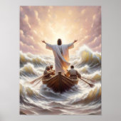 Beruhige den Sturm, Christliche Kunst, Friede sei  Poster (Vorne)