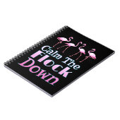 Beruhige dich auf dem Flock Funny Flamingo Notizblock (Linke Seite)