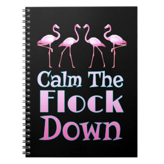 Beruhige dich auf dem Flock Funny Flamingo Notizblock