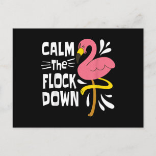 Beruhige dich auf dem Flock Funny Pink Flamingo Postkarte