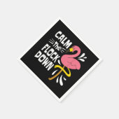 Beruhige dich auf dem Flock Funny Pink Flamingo Serviette (Ecke)