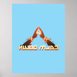 Beruhige dich! Spiegelbild-umgekehrte Typografie Poster