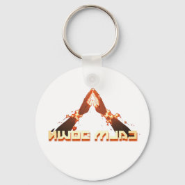 Beruhige dich! Spiegelbild-umgekehrte Typografie Schlüsselanhänger