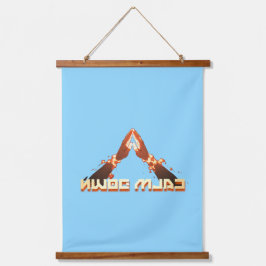 Beruhige dich! Spiegelbild-umgekehrte Typografie Wandteppich Mit Holzrahmen