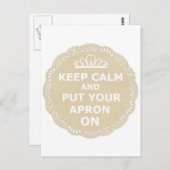 Beruhige dich und lege deine Schürze an Postkarte (Vorne/Hinten)
