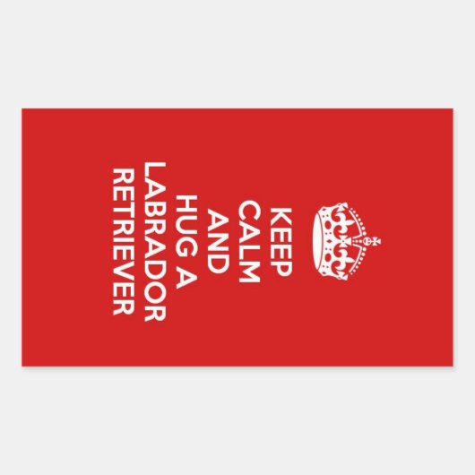 Beruhige und umarme einen Labrador-Retriever behal Rechteckiger Aufkleber (Vorderseite)