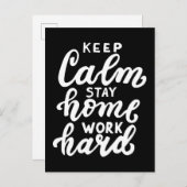 Beruhige Zuhause Bleibe-Arbeit behalten Postkarte (Vorne/Hinten)