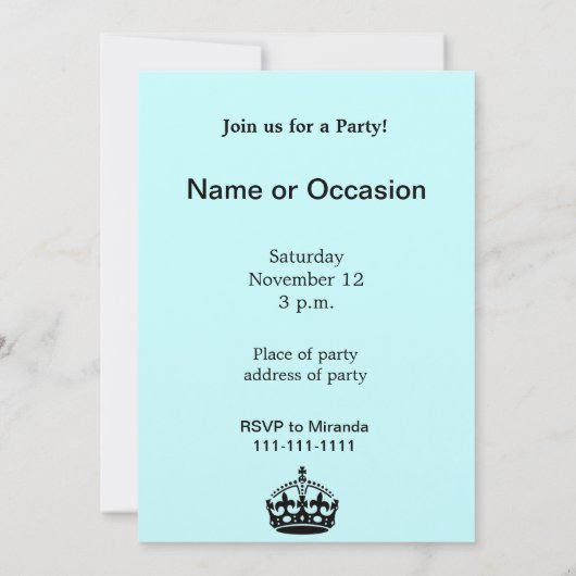 Beruhigen mit dem Text behalten Einladung (Rückseite)