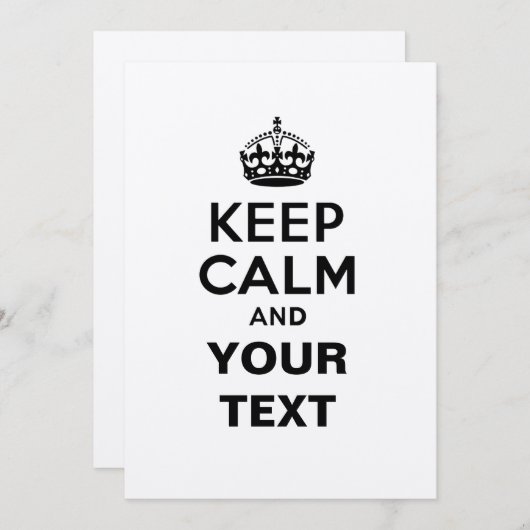 Beruhigen mit dem Text behalten Einladung (Vorne/Hinten)