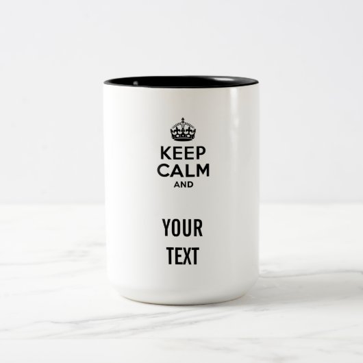 Beruhigen mit dem Text behalten Zweifarbige Tasse (Mittel)