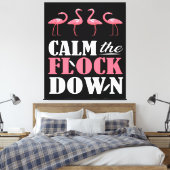 Beruhigen Sie den Flamingo-Rosa Leinwanddruck (Insitu (Schlafzimmer))
