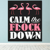 Beruhigen Sie den Flamingo-Rosa Leinwanddruck (Insitu (Holzboden))