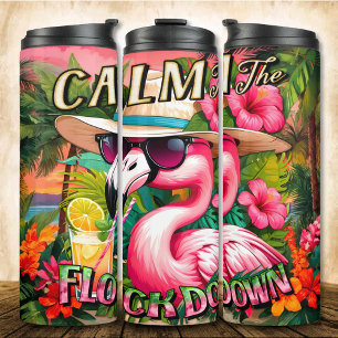 Beruhigen Sie die lockeren Flamingo Chill Drinks Thermosbecher