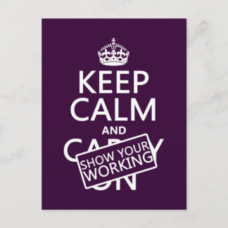 Beruhigen und anzeigen (egal in welcher Farbe) beh Postkarte