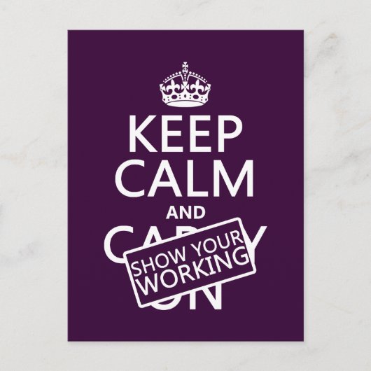 Beruhigen und anzeigen (egal in welcher Farbe) beh Postkarte (Vorderseite)