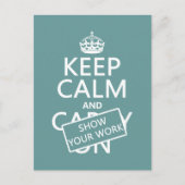 Beruhigen und anzeigen (egal in welcher Farbe) beh Postkarte (Vorderseite)