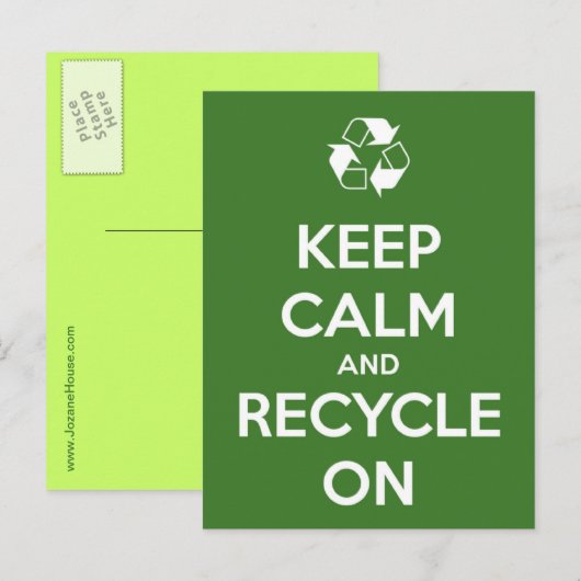 Beruhigen und auf der Postkarte Gerecycelt (Vorne/Hinten)