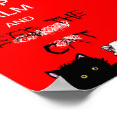 Beruhigen und die Katze Gefüttert Poster (Ecke)