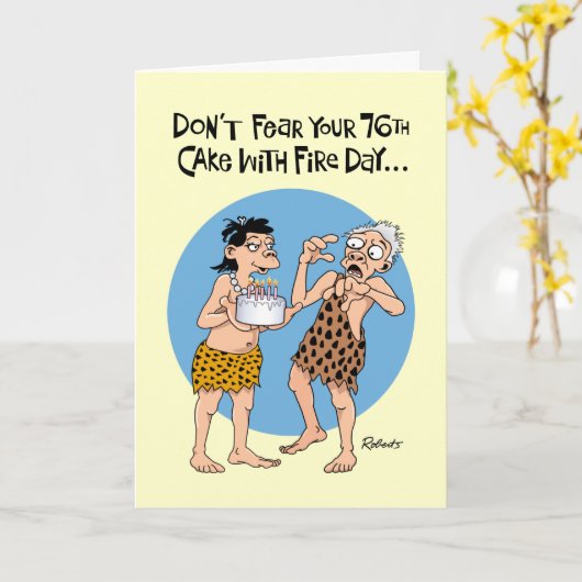 beruhigend 76. Geburtstag Karte (Gelbe Blume)