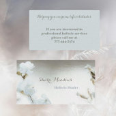 Beruhigende Baby Blue Watercolor Floral Business C Visitenkarte