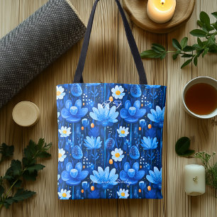 Beruhigende Blaue Blüten Wohlbefindens-Tasche Tasche