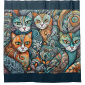 beruhigende Katzen 2 Duschvorhang (Vorderseite)