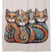 beruhigende Katzen 3 Duschvorhang (Vorderseite)