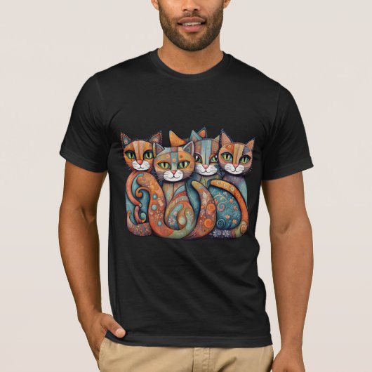 beruhigende Katzen 3 T-Shirt (Vorderseite)