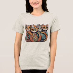 beruhigende Katzen 3  Tri-Blend Shirt