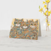 beruhigende Katzen 4 Grußkarte Karte (Gelbe Blume)