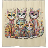 beruhigende Katzen Duschvorhang (Vorderseite)