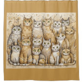 beruhigende Katzen Duschvorhang (Vorderseite)