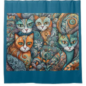 beruhigende Katzen Duschvorhang (Vorderseite)
