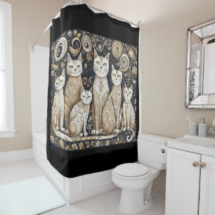 beruhigende Katzen Duschvorhang
