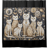 beruhigende Katzen Duschvorhang (Vorderseite)