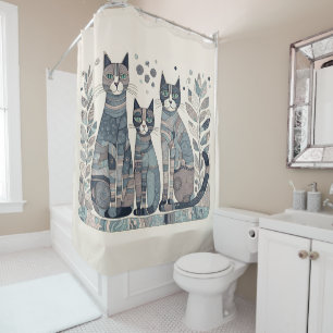 beruhigende Katzen Duschvorhang