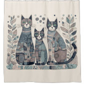 beruhigende Katzen Duschvorhang (Vorderseite)