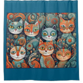 beruhigende Katzen Duschvorhang (Vorderseite)
