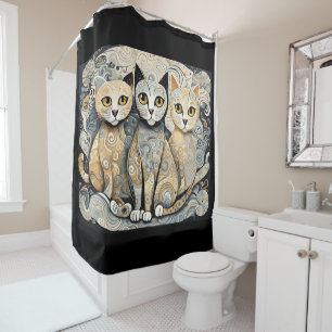 beruhigende Katzen Duschvorhang