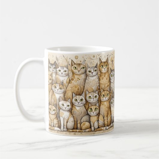 beruhigende Katzen Kaffeetasse (Links)