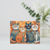 beruhigende Katzen Postkarte (Stehend Vorderseite)
