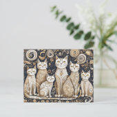 beruhigende Katzen Postkarte (Stehend Vorderseite)