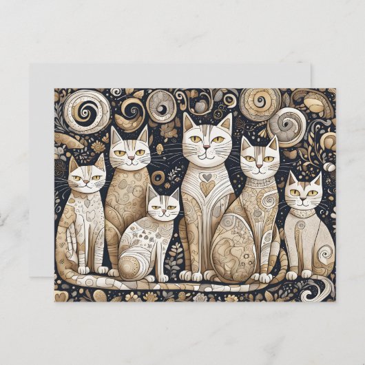 beruhigende Katzen Postkarte (Vorne/Hinten)